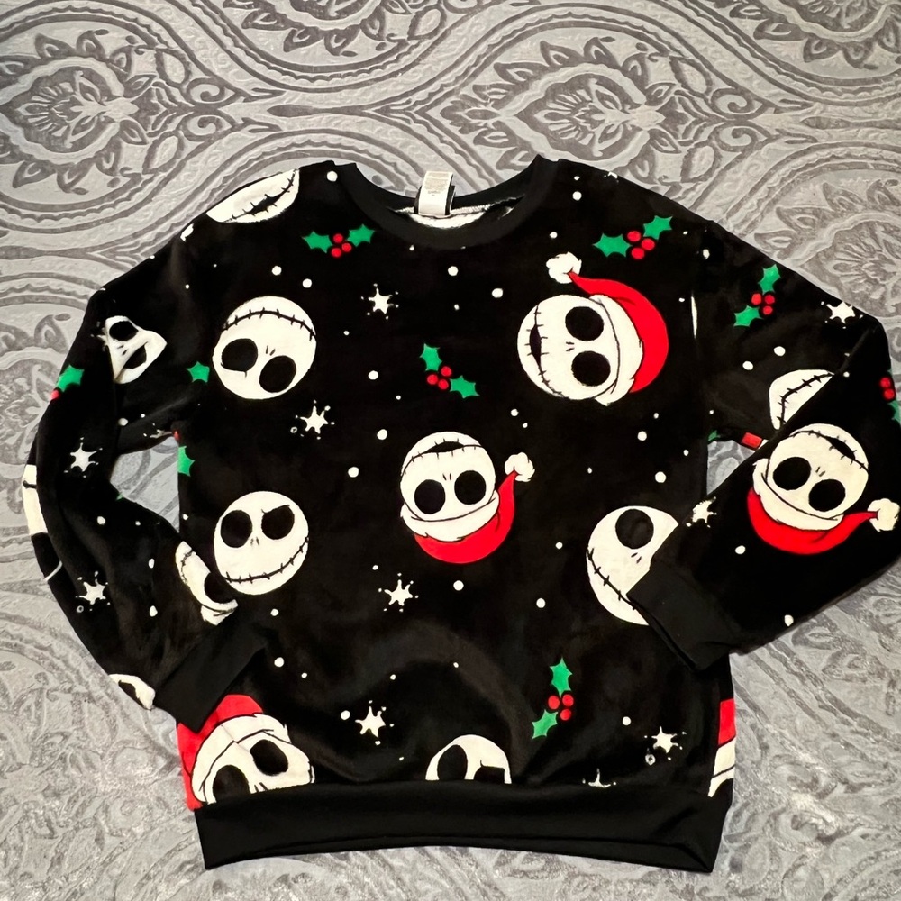 Disney Black and White Skull Sweater